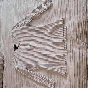 Ribbed white sweater